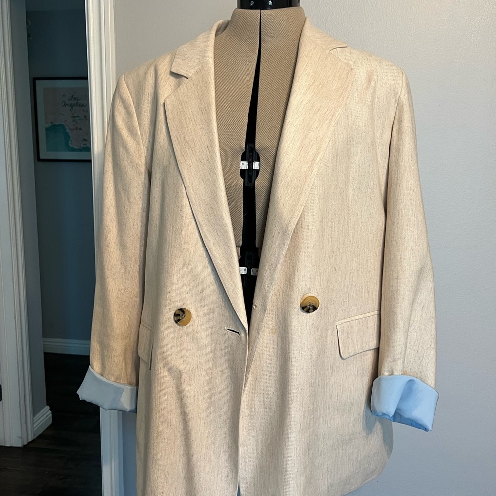 Scotch & Soda Light Beige Blazer with Blue Lining